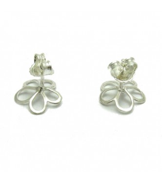 E000684 Sterling silver earrings solid 925 Flower Empress 